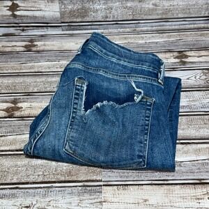 Good American Good Legs Women 6/28 Blue High Rise Skinny Distressed Jeans